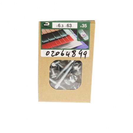 Lot de 35 Vis autoperceuse acier tête6 Pans Hexagonal Standers X L.63 Mm