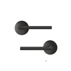 Ensemble de porte sur rosace Leepeint noir mat sans trou