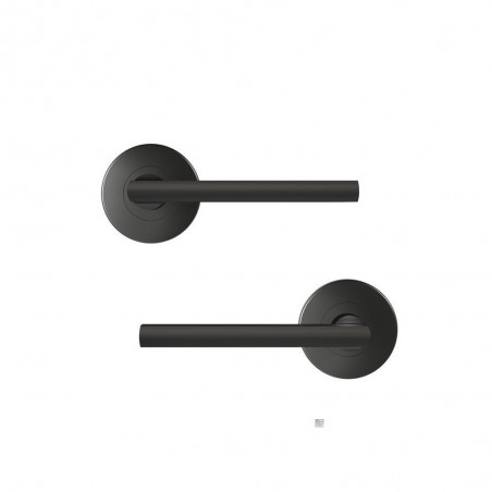 Ensemble de porte sur rosace Leepeint noir mat sans trou