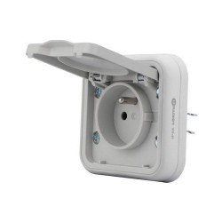 Prise avec terre étanche trail gris