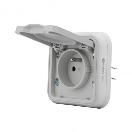 Prise avec terre étanche trail gris