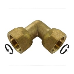 Coude à visser laiton F 15 X 21 pour tube en cuivre