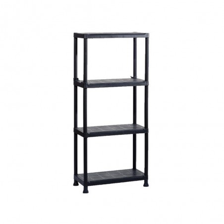 Etagère plastique noir sans 4 tablettes l.60xH.135xP.30