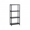 Etagère plastique noir sans 4 tablettes l.60xH.135xP.30