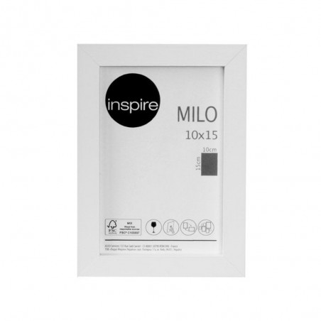 Cadre photo milo  10x15cm  mdf blanc - meilleure qualité