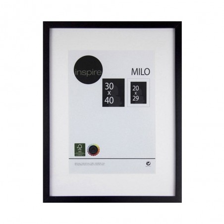 Cadre photo milo 30x40 cm bois noir - meilleure qualité