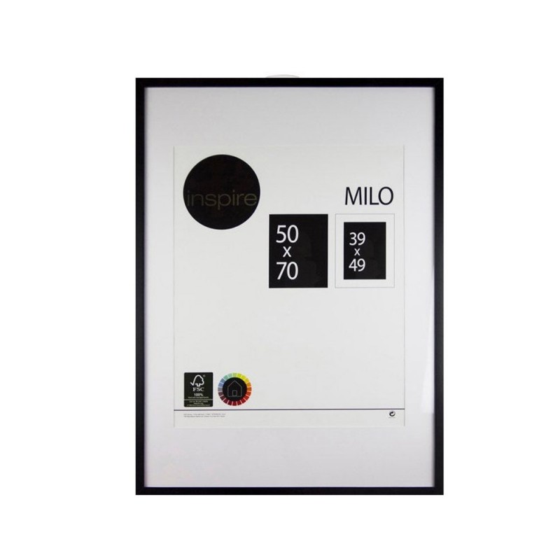 Cadre photo milo  50x70 cm bois noir - meilleure qualité