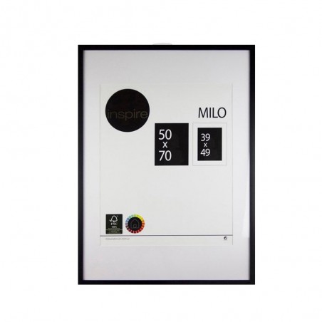 Cadre photo milo  50x70 cm bois noir - meilleure qualité