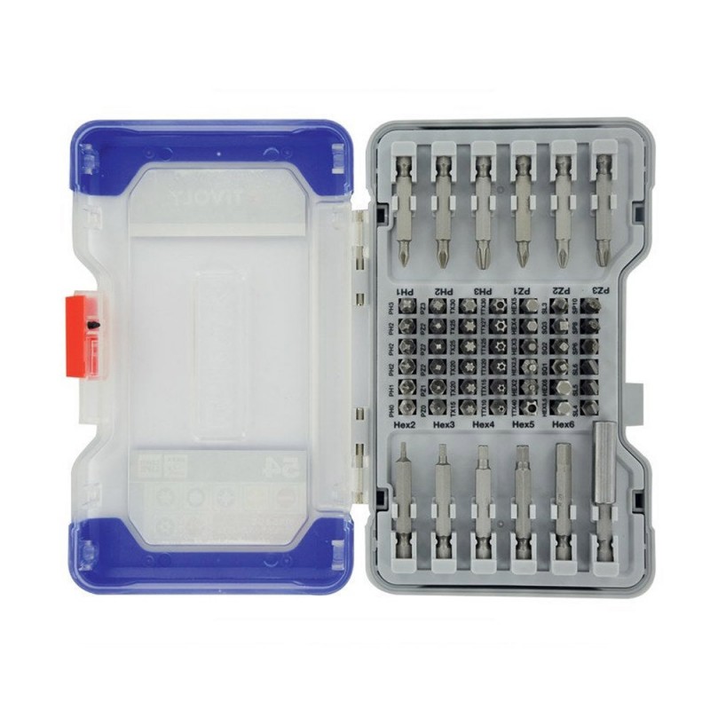 Lot de 53 embouts de vissage et 1 porte embout magnétique