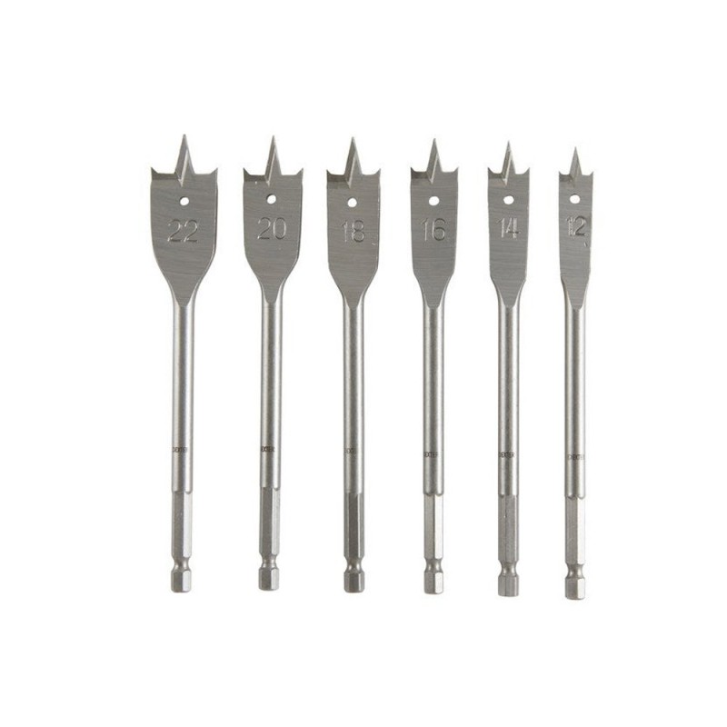 Coffret 6 pièces méche plate diam.10 à 25