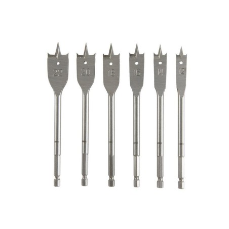 Coffret 6 pièces méche plate diam.10 à 25