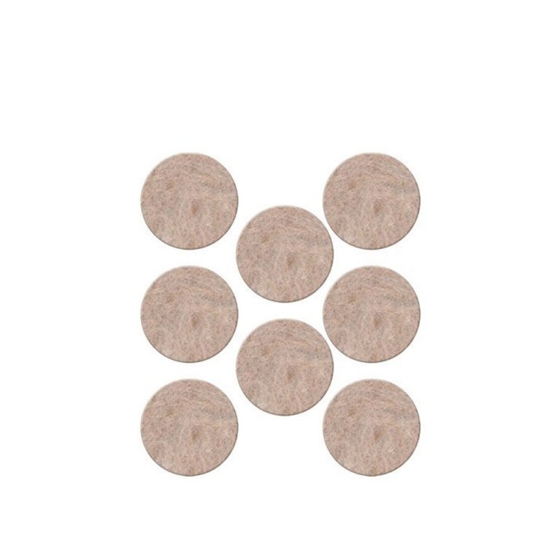 Lot de 8 patins feutre en laine adhésif diam. 25 mm beige