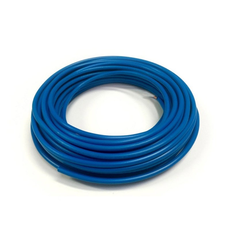 Fil électrique 6 mmÂ² H07Vr en couronne de 10M bleu