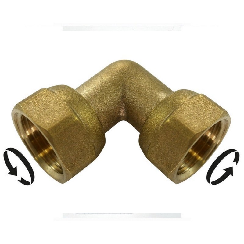 Coude àvisser laiton F 12 x 17 pour tube en cuivre