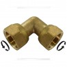 Coude àvisser laiton F 12 x 17 pour tube en cuivre