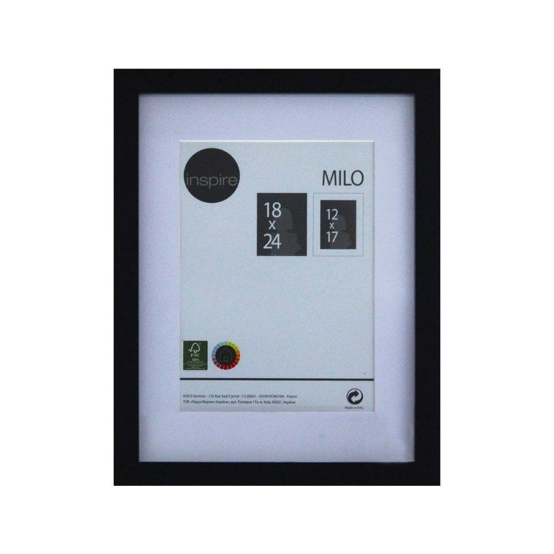 Cadre photo milo  en bois noir 18x24 cm - meilleure qualité