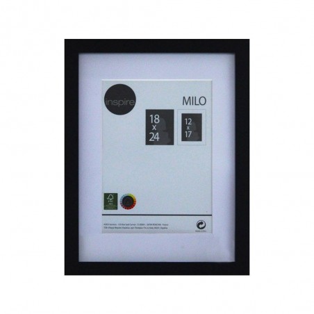 Cadre photo milo  en bois noir 18x24 cm - meilleure qualité