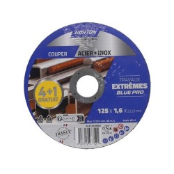 Lot de 4+1 disques acier-inox125x16