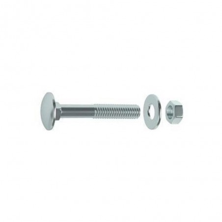 Lot de 15 boulons tête ronde et cou carré acier Zingué L.80