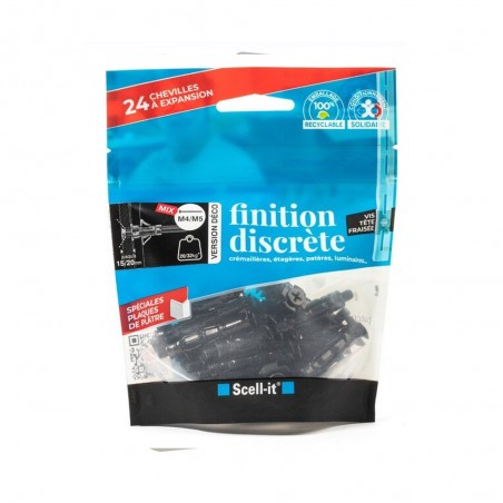 Lot de 24 chevilles et vis àexpansion SCELL-IT diam.4 et 5 x L.37 mm
