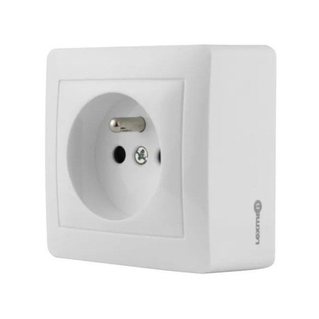 Prise 2 pôles + terre saillie surface blanc