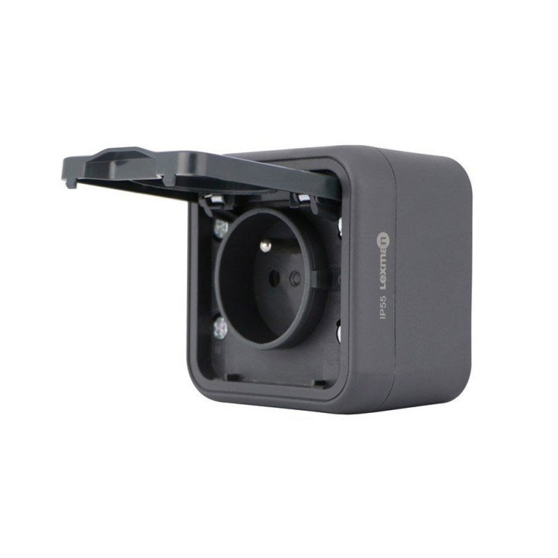 1 Prise avec terre étanche trail anthracite