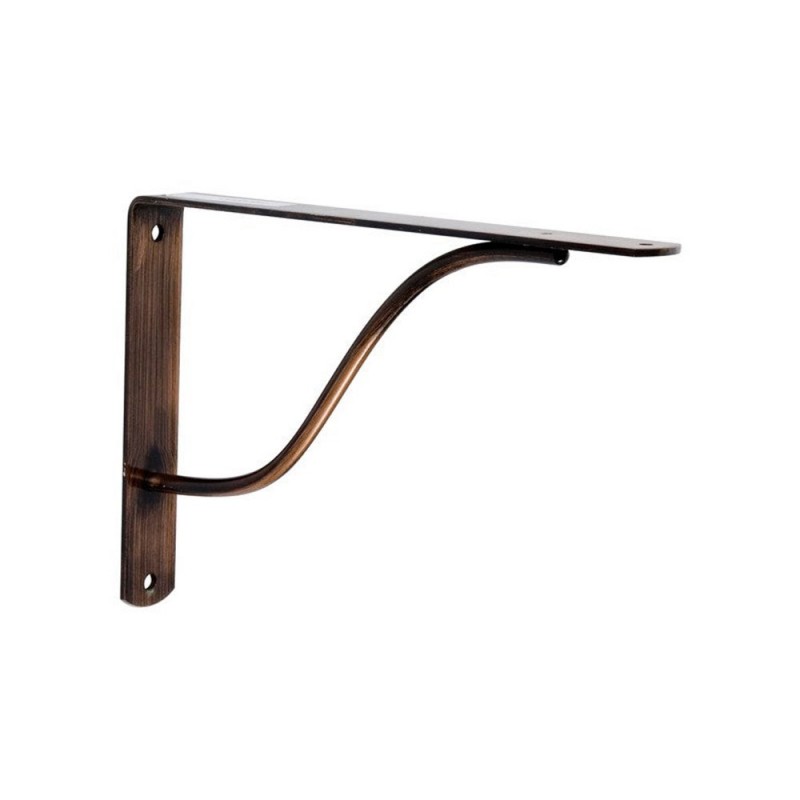 Equerre curva acier cuivré marron H.17 X p.24 cm
