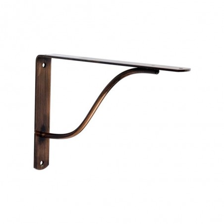 Equerre curva acier cuivré marron H.17 X p.24 cm