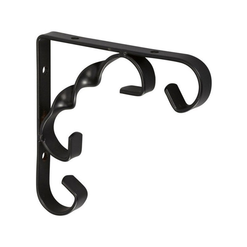 Equerre rétro acier epoxy noir H.10 X p.10 cm