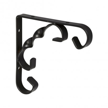 Equerre rétro acier epoxy noir H.10 X p.10 cm