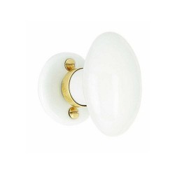 Bouton de porte porcelaine porcelaine de Limoges Laitonné