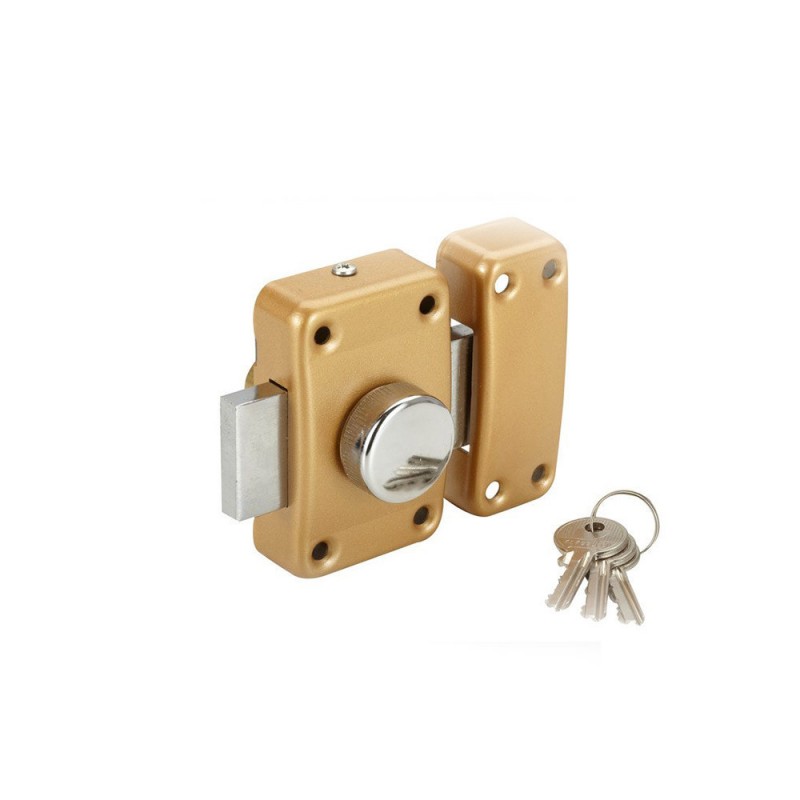 Verrou bouton - cylindre city à5 goupilles L.30 mm bronze