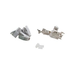 Lot de 4 fiches éthernet+manchon rJ45 cat 5