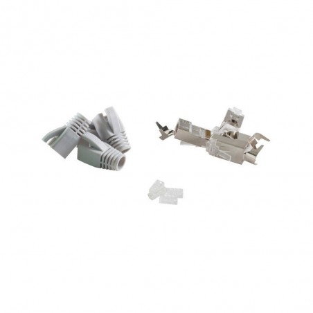 Lot de 4 fiches éthernet+manchon rJ45 cat 5