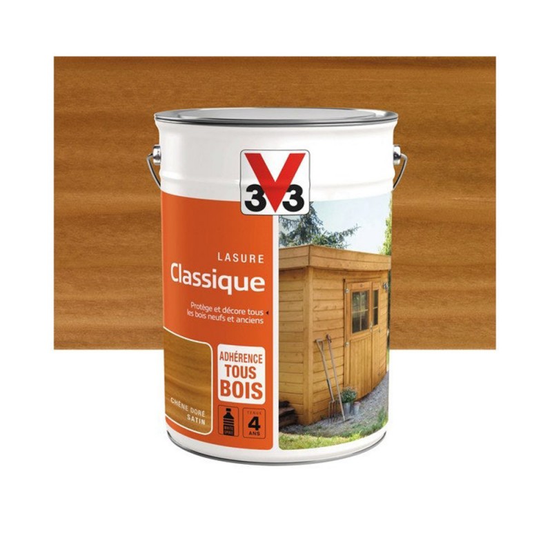 Lasure V33 classique 4 ans chêne doré satiné 5 L