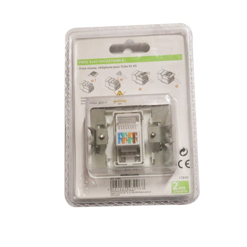 Prise RJ45 FIJI bornes auto NF à encastrer uc5
