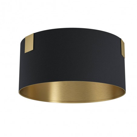 Plafonnier TORTOLA 1 D45 cm H23.5 cm E27 noir et acier laiton brossé