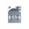 Lot de 2 crochets adhésif 3M argent 0.6 kg