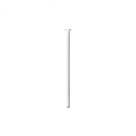 Pied de table carré fixe acier époxy blanc 80 Cm