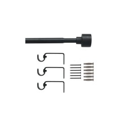 Kit de tringle à rideauDuplo Diam.16 mm Noir fonce 160-300 cm