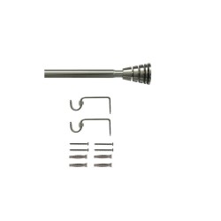 Kit de tringle à rideauAspyral Diam.16 mm Nickel mat 120-210 cm