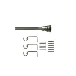 Kit de tringle à rideau Diam.16 mm Nickel mat 160-300 cm