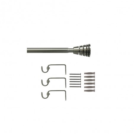 Kit de tringle à rideau Diam.16 mm Nickel mat 160-300 cm