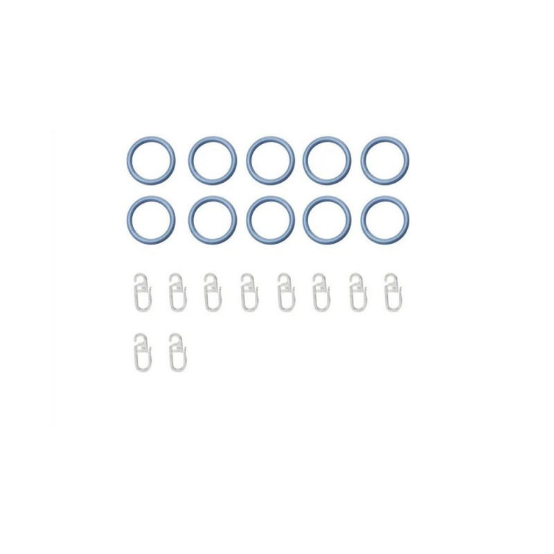 Lot de 10 anneaux 16 mm plastique argent mat