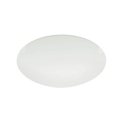 Plafonnier MARS E27 en verre blanc satiné et métal blanc