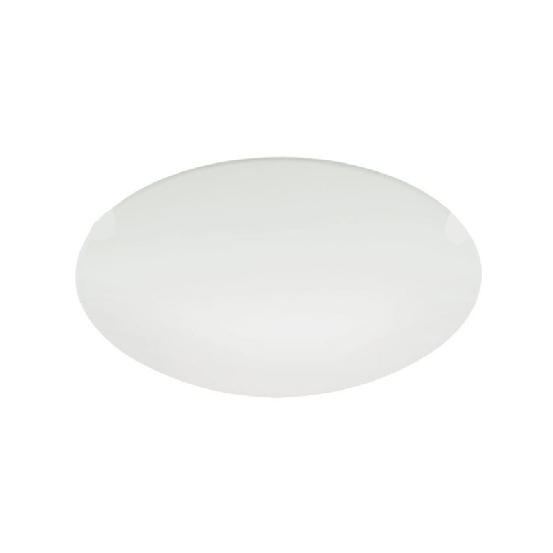 Plafonnier MARS E27 en verre blanc satiné et métal blanc