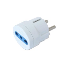Adaptateur Male France - Femelle Italie blanc