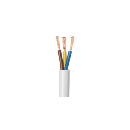 Câble électrique h03vv-f3G0 x 0.75 mm2 blanc 5 m
