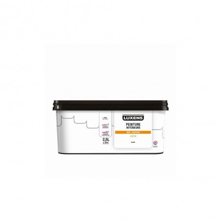 Peinture mur boiserie blanc satin LUXENS Murale 2.5l
