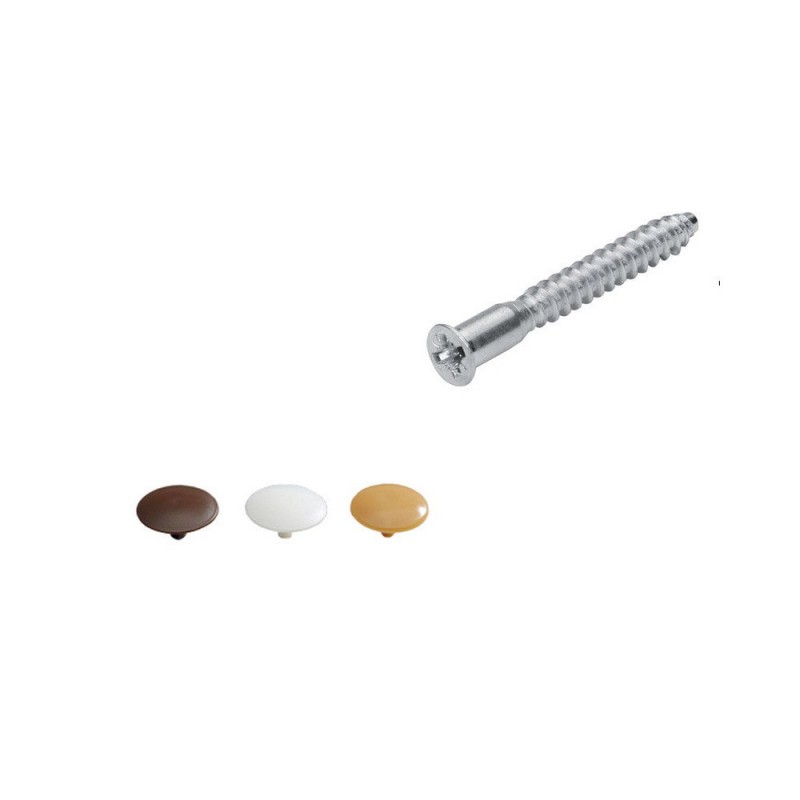 Lot de 16 Vis DAssemblage Avec Cache Acier Chromé Hettich L.50 Mm